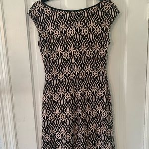 Black and pink lace mini dress